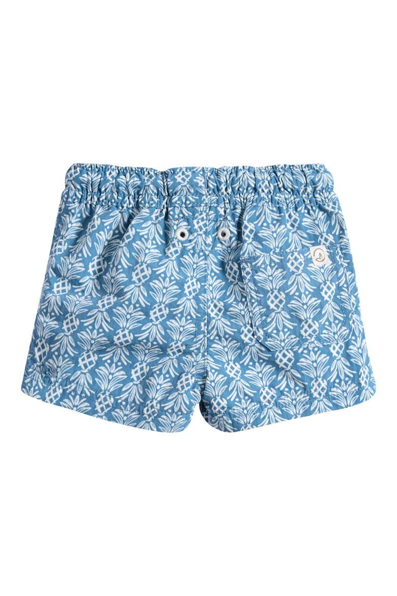 Print Swim Trunks, Alternate, color, BLUE