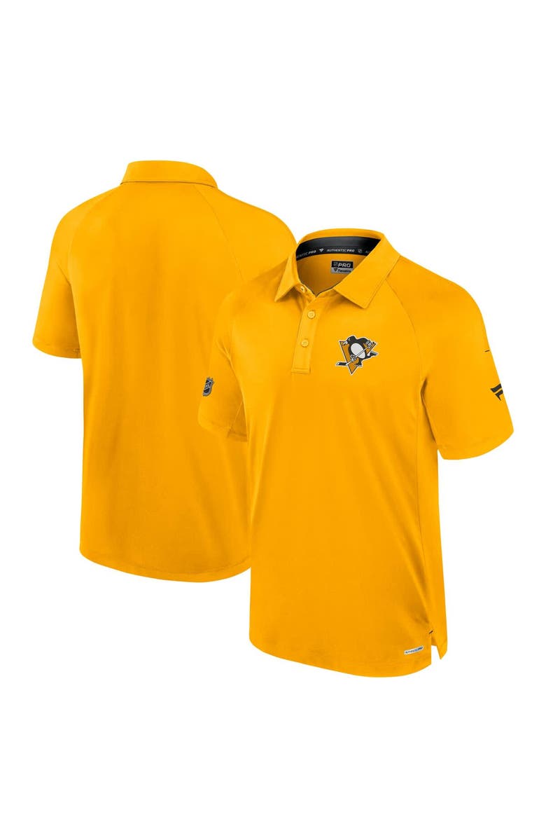 FANATICS Men's Fanatics  Gold Pittsburgh Penguins Authentic Pro Rink Polo, Main, color, 