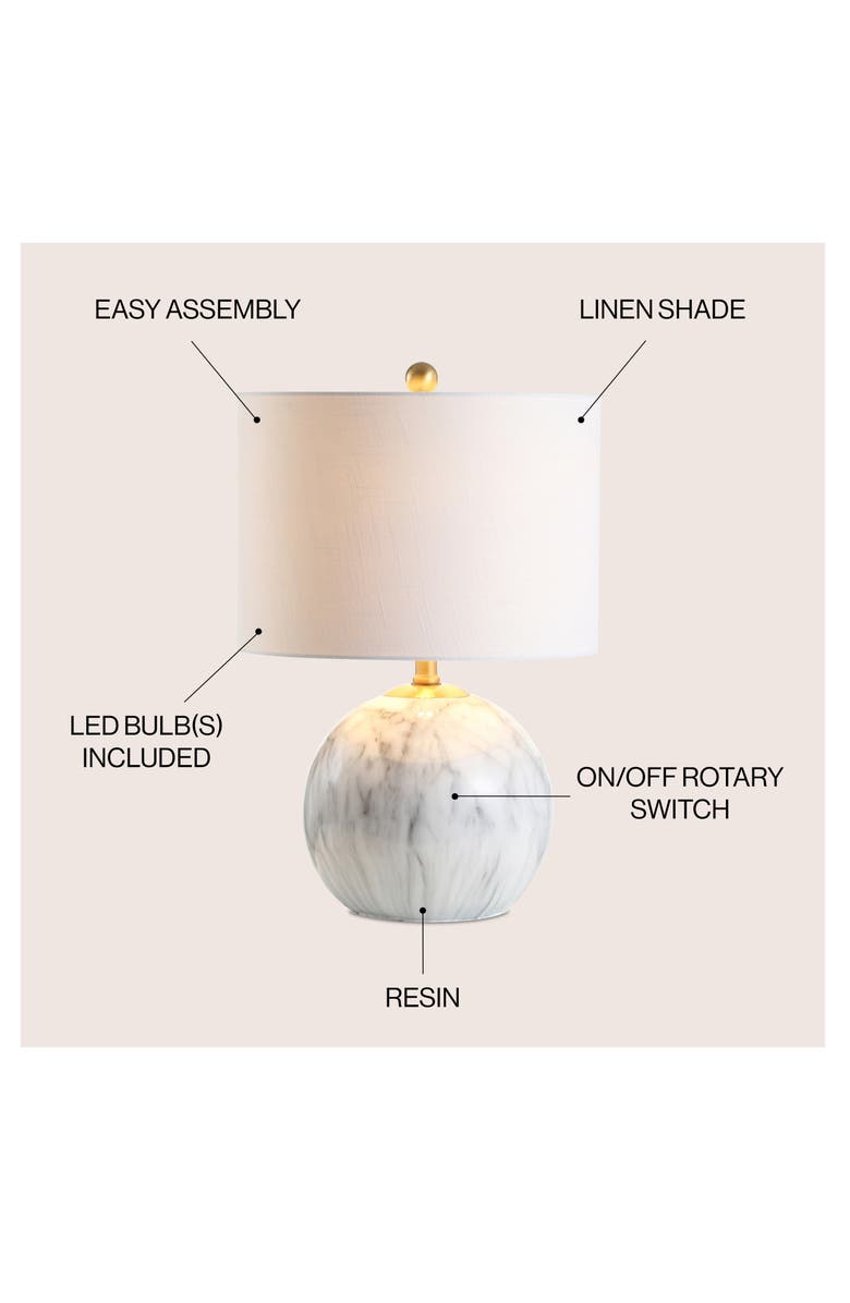 JONATHAN Y Luna Faux Marble Resin LED Table Lamp, Alternate, color, Faux Marble