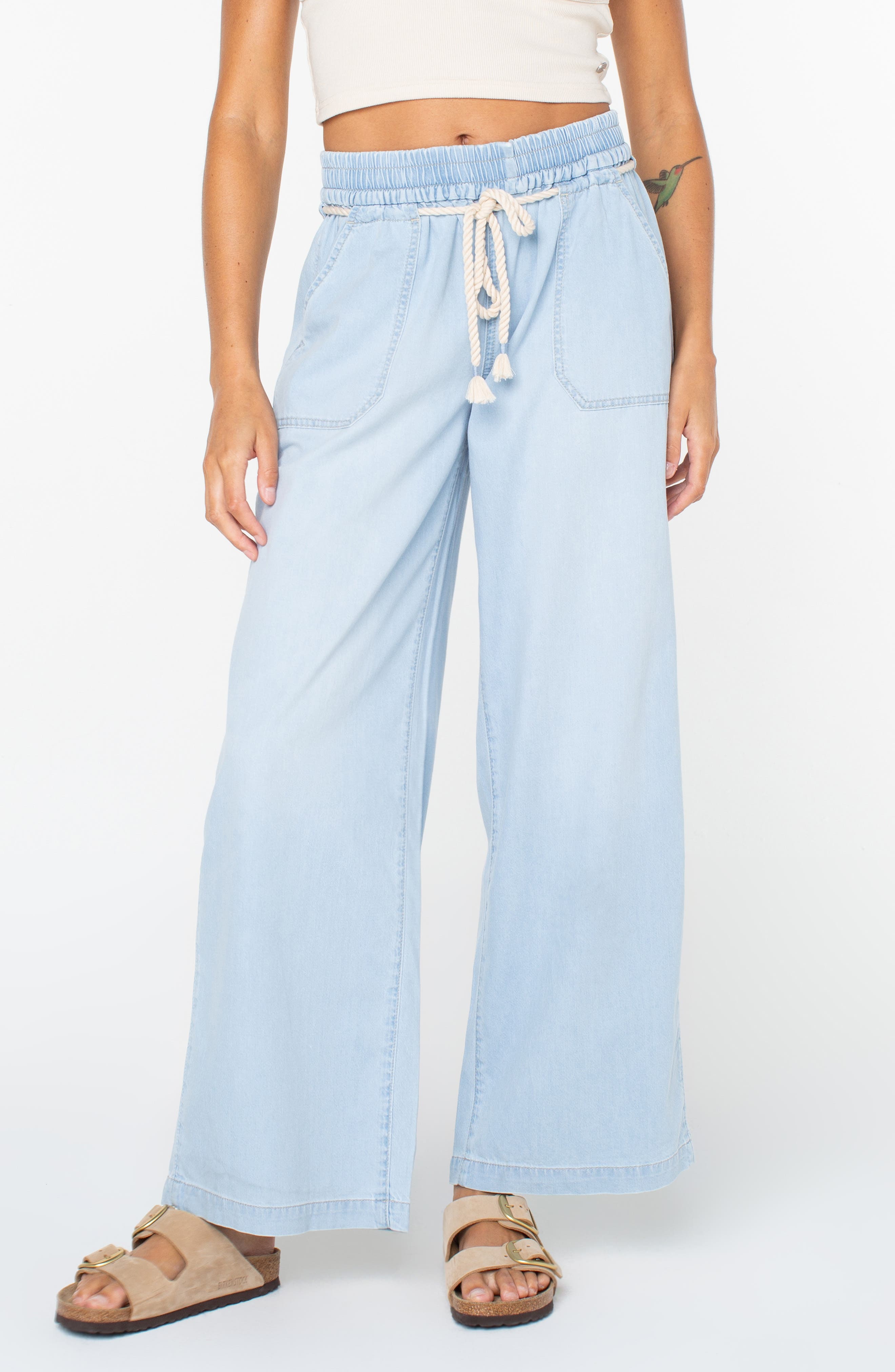 Paddle On Drawstring Denim Pants - image 3