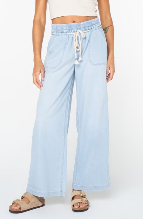 Paddle On Drawstring Denim Pants