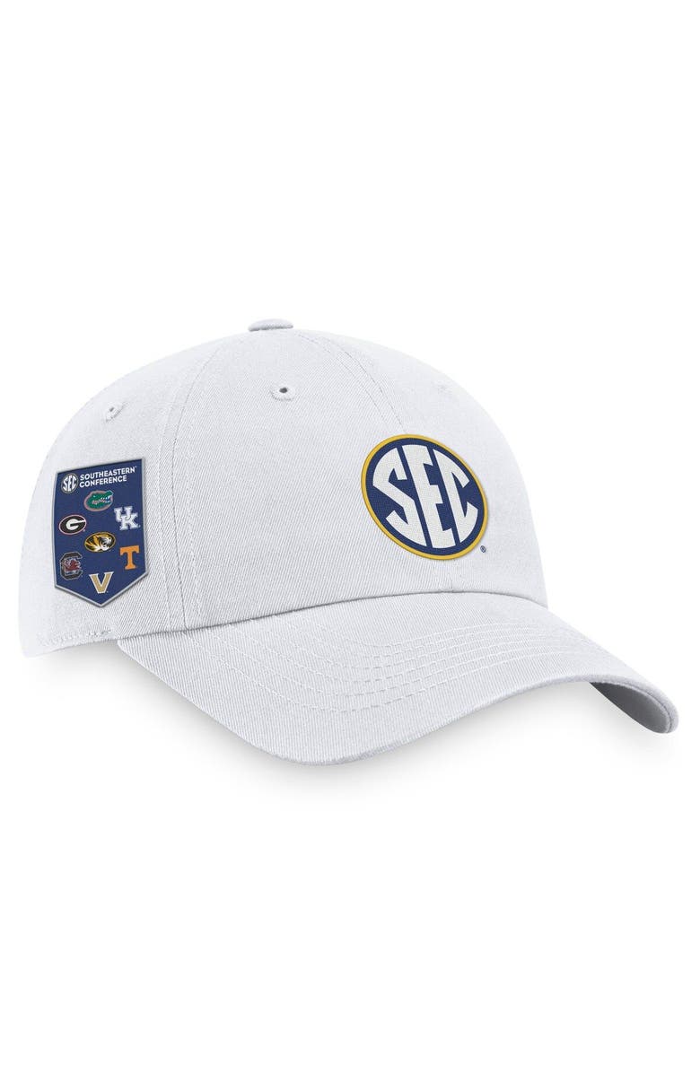 TOP OF THE WORLD Men's Top of the World  White SEC Banner Adjustable Hat, Alternate, color, 