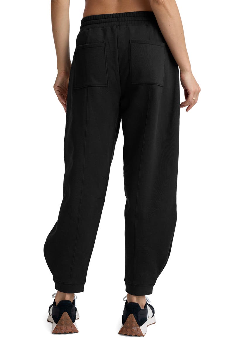 LuxeFleece Barrel Leg Sweatpants, Alternate, color, BLACK