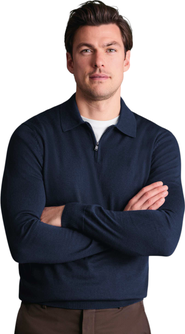 Charles Tyrwhitt Merino Zip Polo Neck Long sleeve