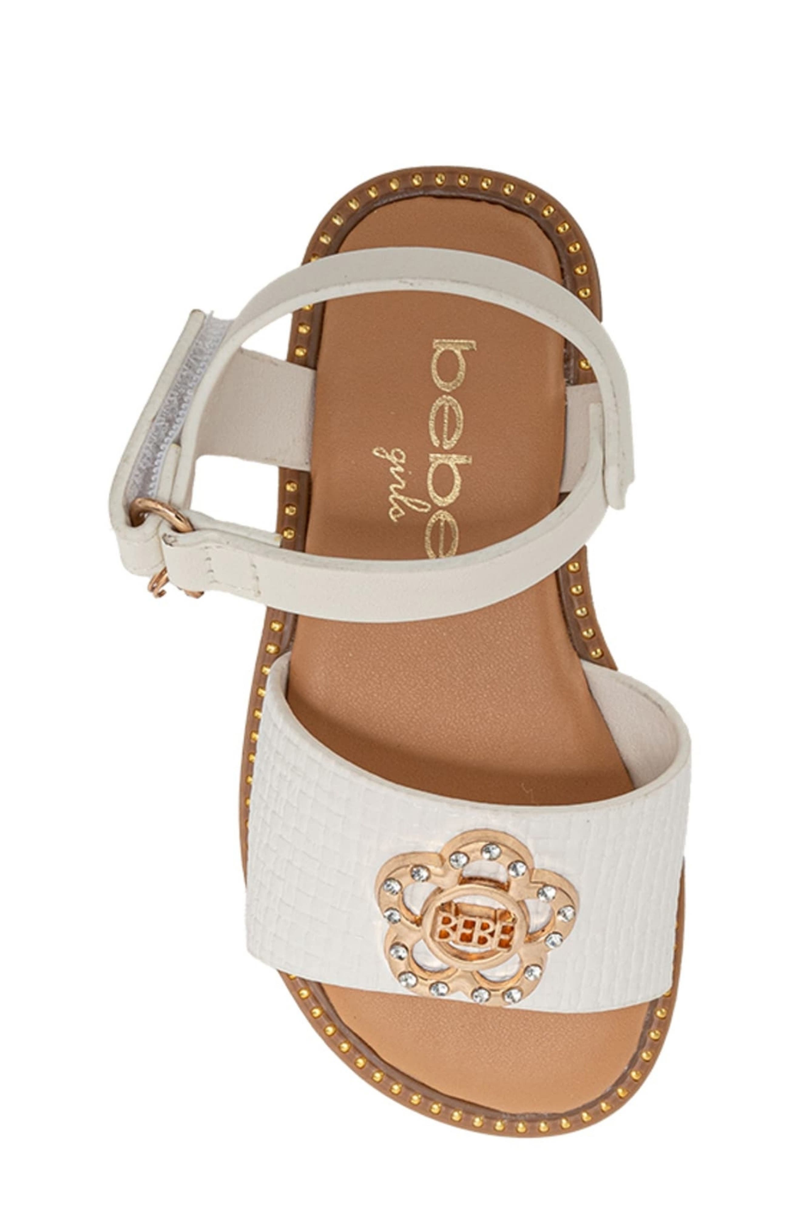bebe Kids' Blythe Sandal, Alternate, color, White