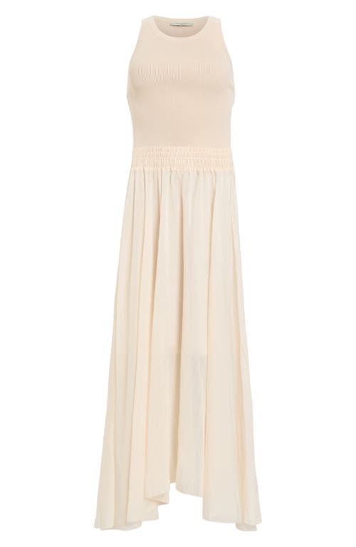 Allsaints Womens Zenia Sleeveless Stretch-woven Midi Dress Almond White