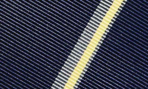 Thom Browne Shadow Stripe Silk & Cotton Mogador Tie In Blue