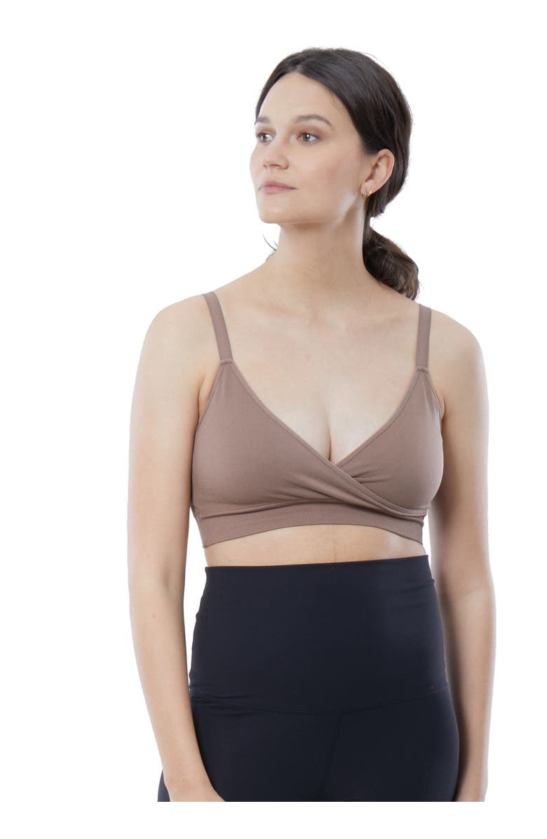 Ingrid & Isabel Cooling Crossover Nursing Bra, Main, color, Black