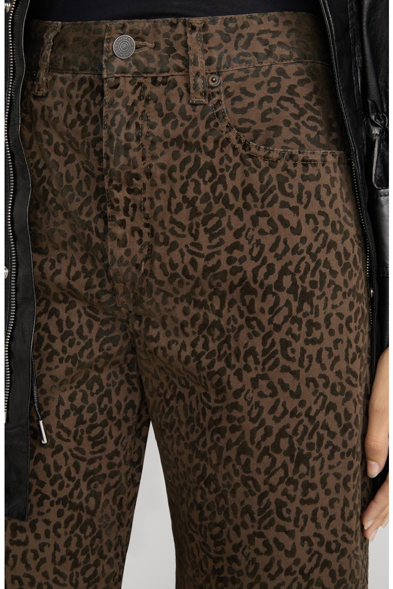 The Bow Flocked High Waist Crop Wide Leg Jeans, Alternate, color, SANDCAT