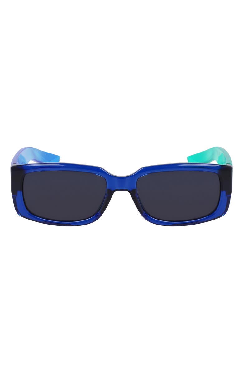 Nike Variant I 56mm Rectangle Sunglasses, Main, color, Midnight Navy / Navy
