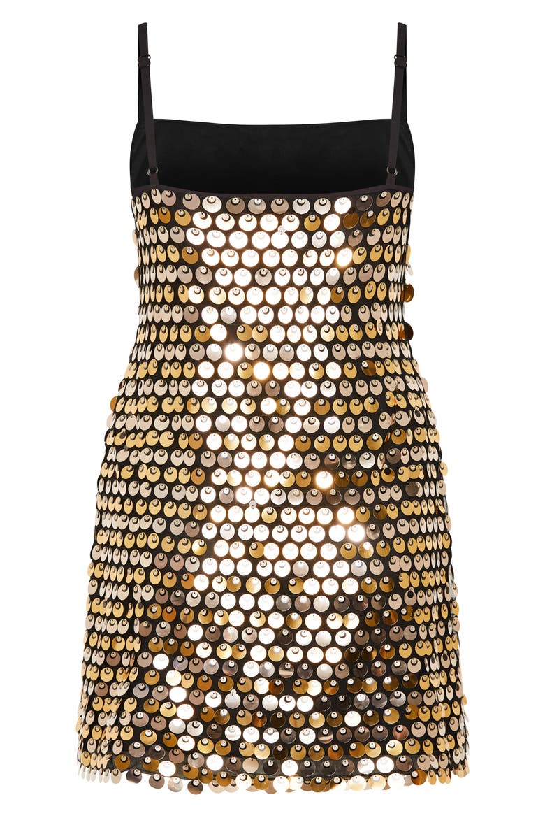 Disco Sequin Minidress, Alternate, color, GOLD