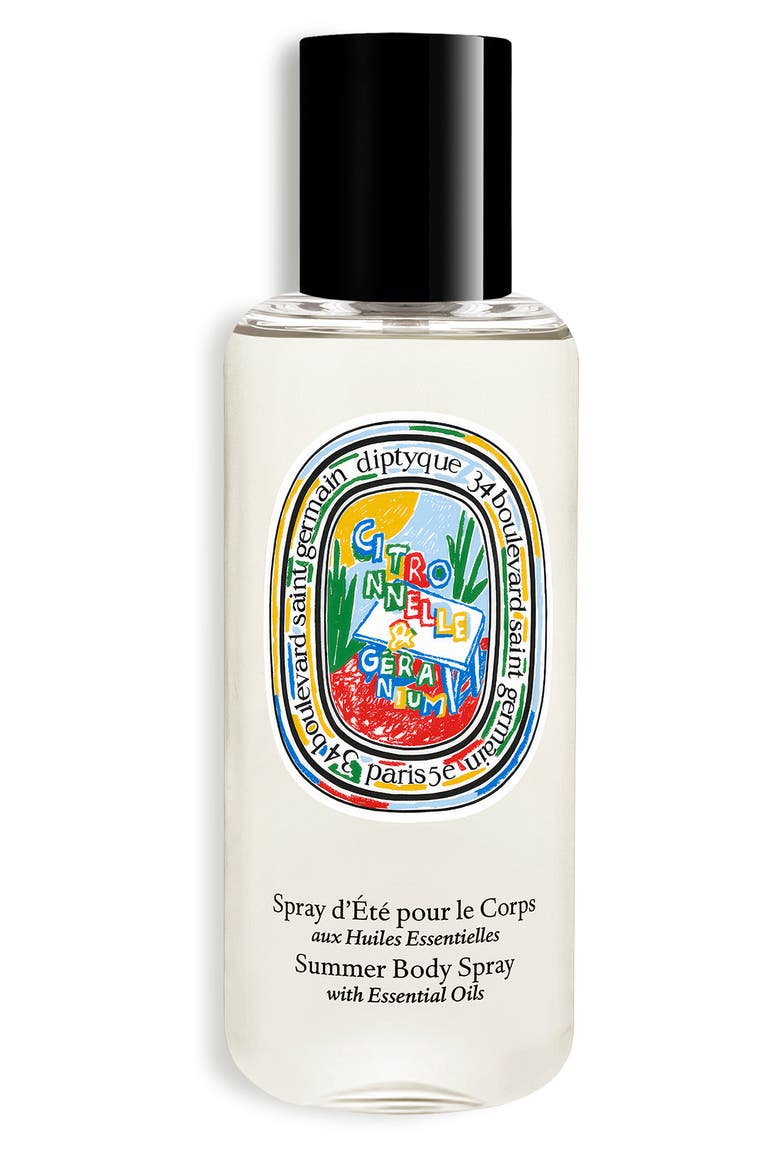 Citronnelle & Geranium Body Spray with Essential Oils, Main, color, NO COLOR
