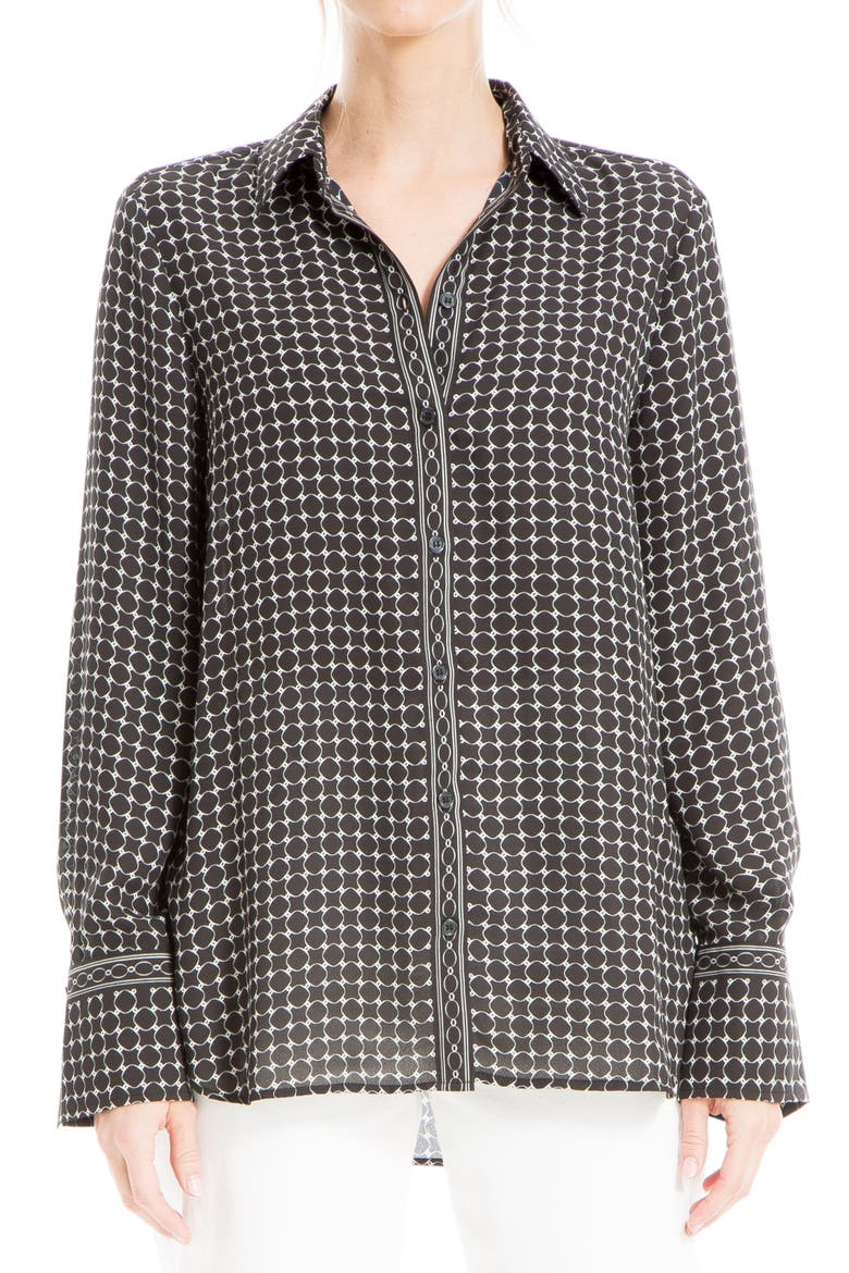 Printed Long Sleeve Button-Up Shirt, Main, color, BKIVODCT