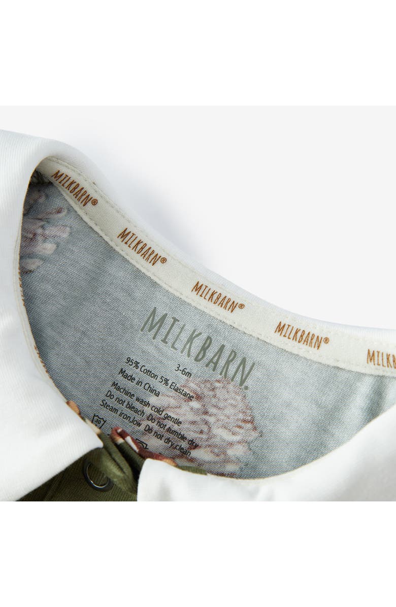 Milkbarn Cotton Stretch Collar Long Sleeve Jumpsuit, Alternate, color, Pinecone