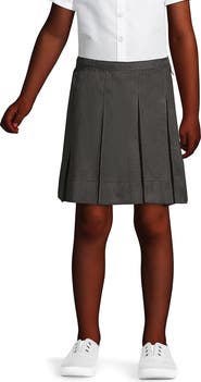 Lands' End School Uniform Girls Solid Box Pleat Skirt Above Knee