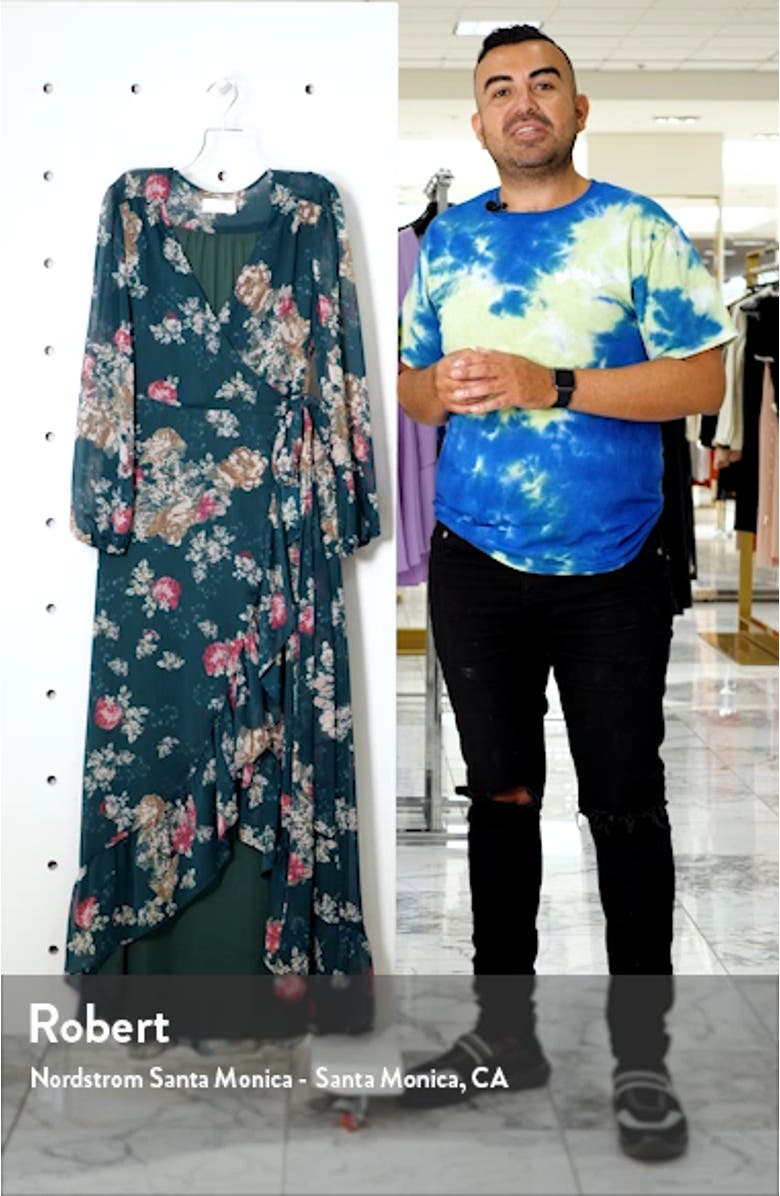 The Meryl Floral Long Sleeve Wrap Gown, sales video thumbnail