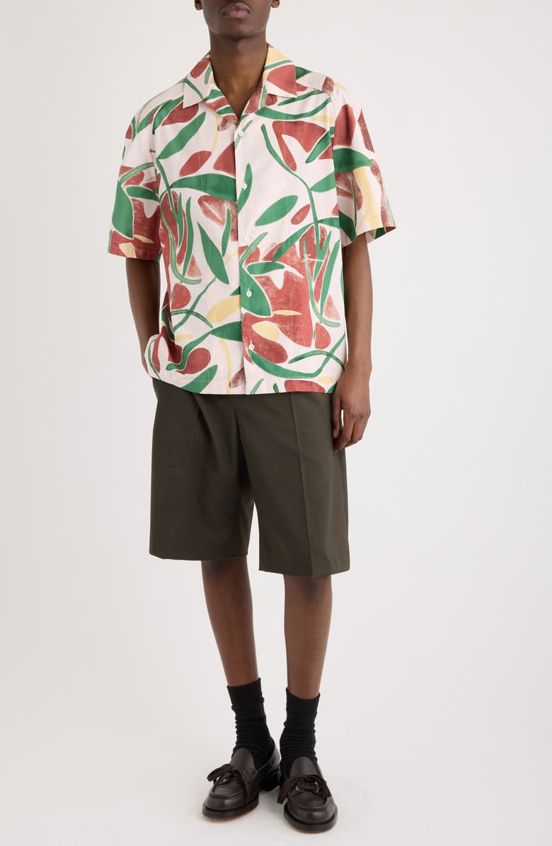 Jacquemus La Chemise Fonccio Abstarct Floral Camp Shirt, Alternate, color, Print Abstract Vegetal Pi