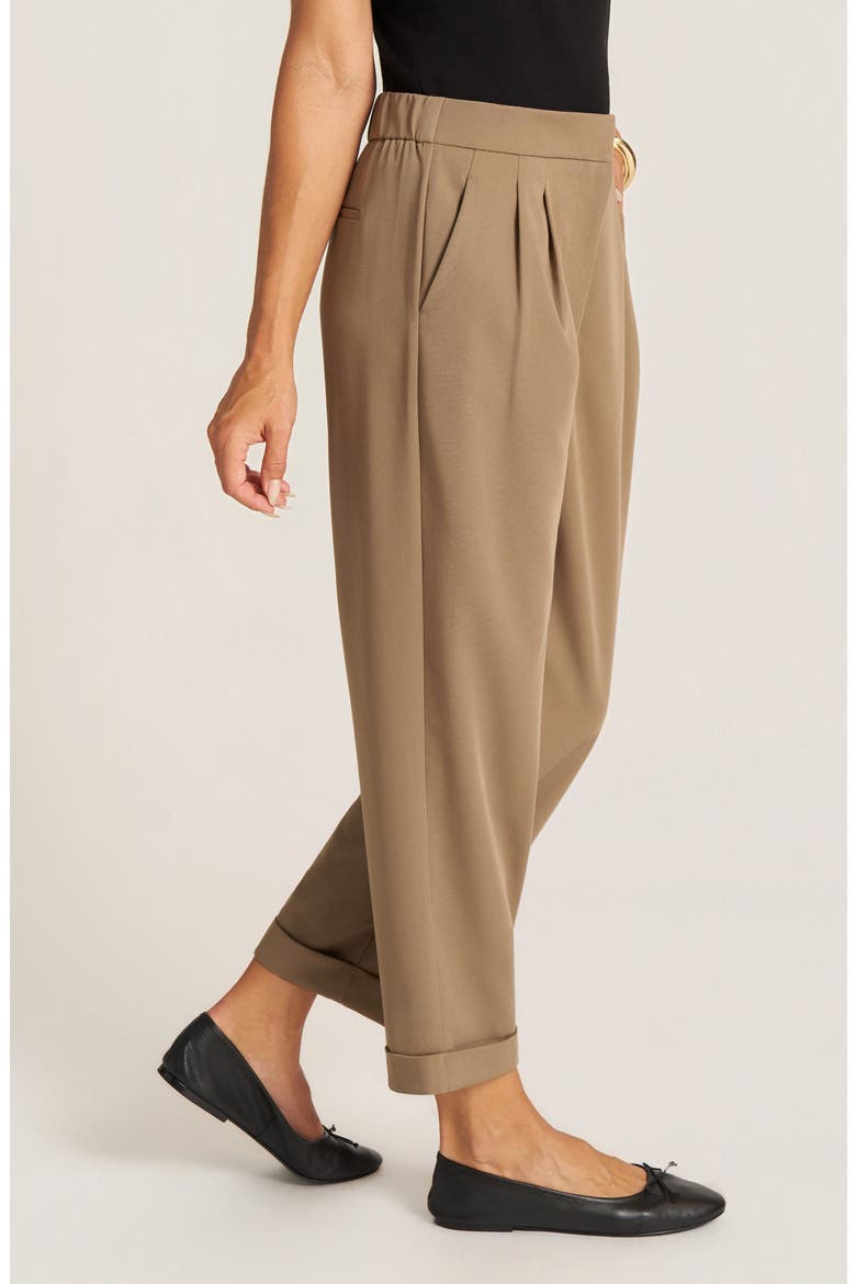 Fox Cuffed Pleated Trousers, Alternate, color, TOAST