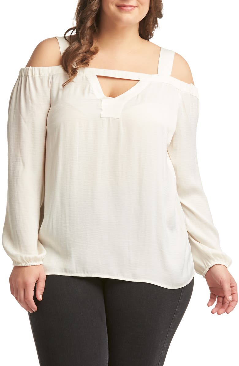 Tart Lemon Tart Cayley Cold Shoulder Top, Main, color, Gardenia