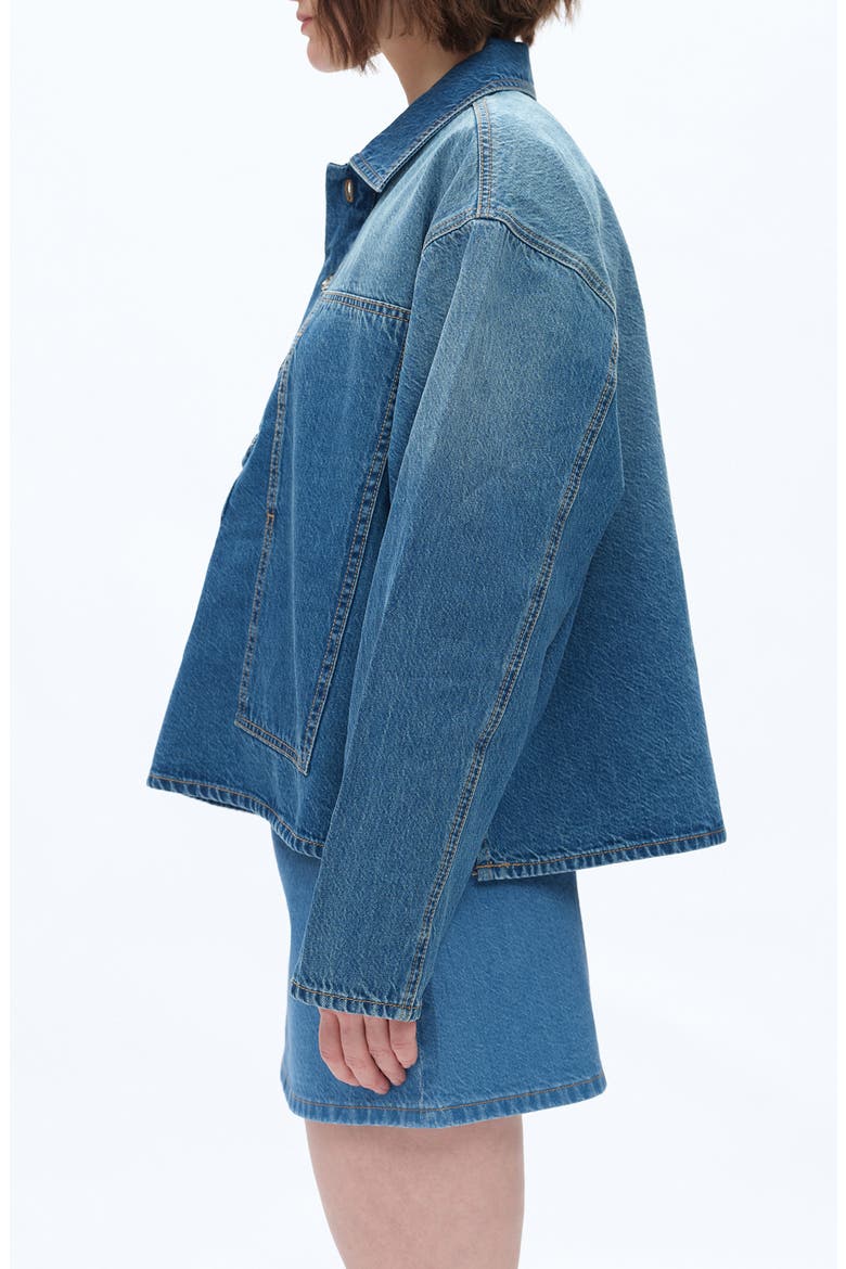 Relaxed Ombé Denim Popover Shirt, Alternate, color, MEDIUM BLUE