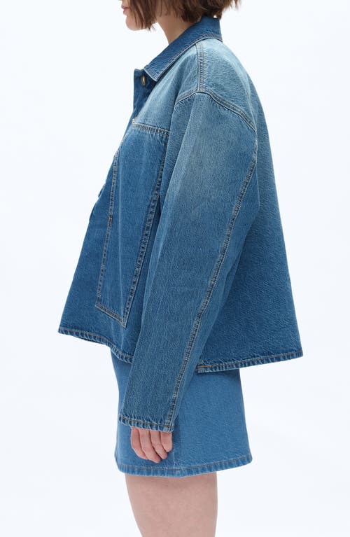Bayeas Relaxed Ombé Denim Popover Shirt In Blue