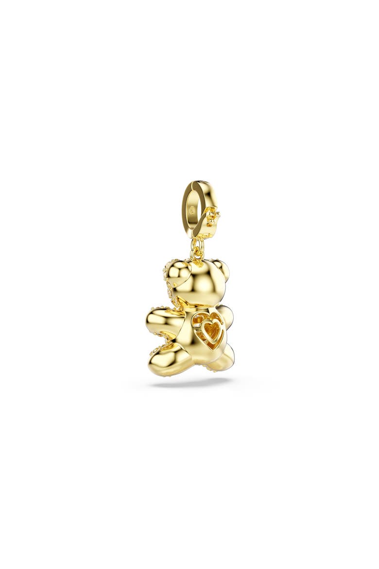 Idyllia Crystal Teddy Bear Charm, Alternate, color, GOLD