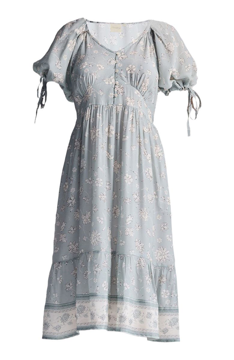 Reistor Puff Sleeve Midi Dress, Alternate, color, Serene Symphony