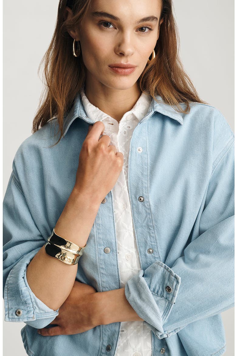 Carlia Bleached Denim Shirt, Alternate, color, BLEACHED LINEN DENIM