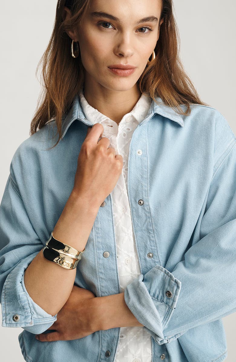 Mavi Jeans Carlia Bleached Denim Shirt, Alternate, color,