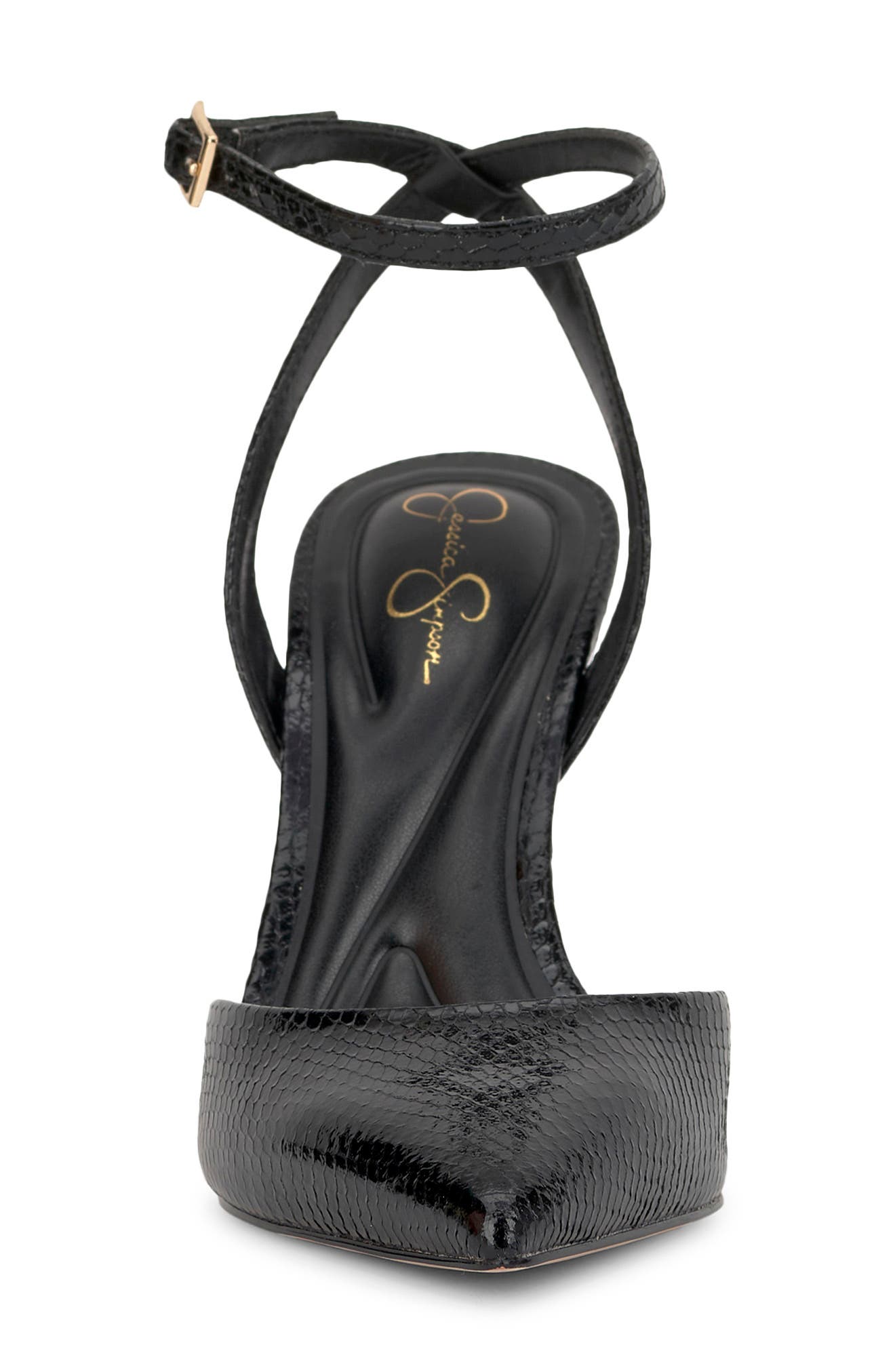 Jessica Simpson Ocanna Ankle Strap Pointed Toe Pump, Alternate, color, Black