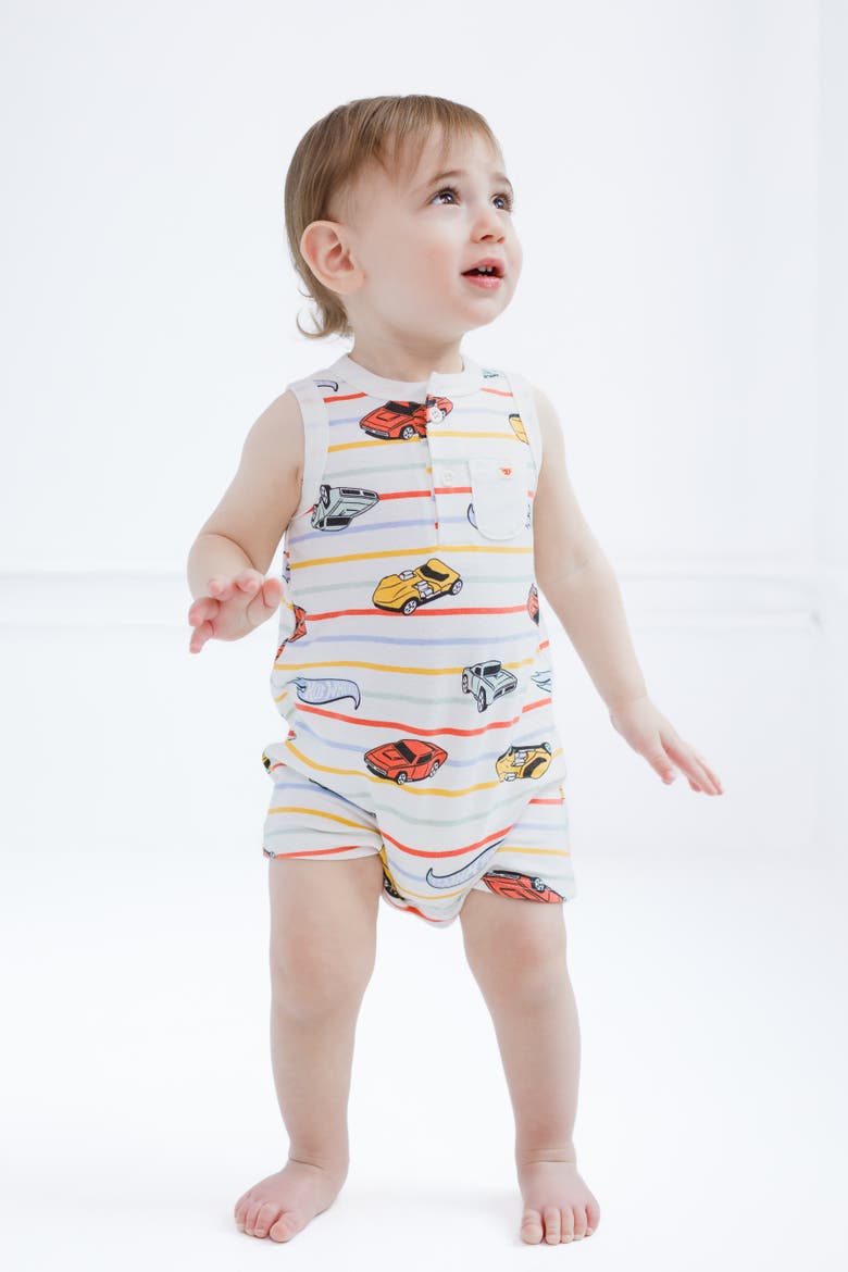 One Piece Romper, Alternate, color, Cream Multi Stripe