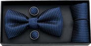 MOUSTACHE Patterned-Jacquard Bow Tie Set