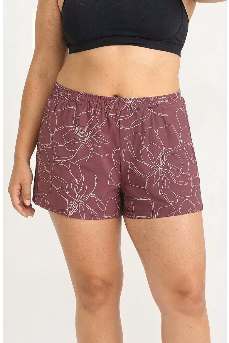 Plus Size Classic Fit Swim Shorts With Panty, Main, color, Floral Haze
