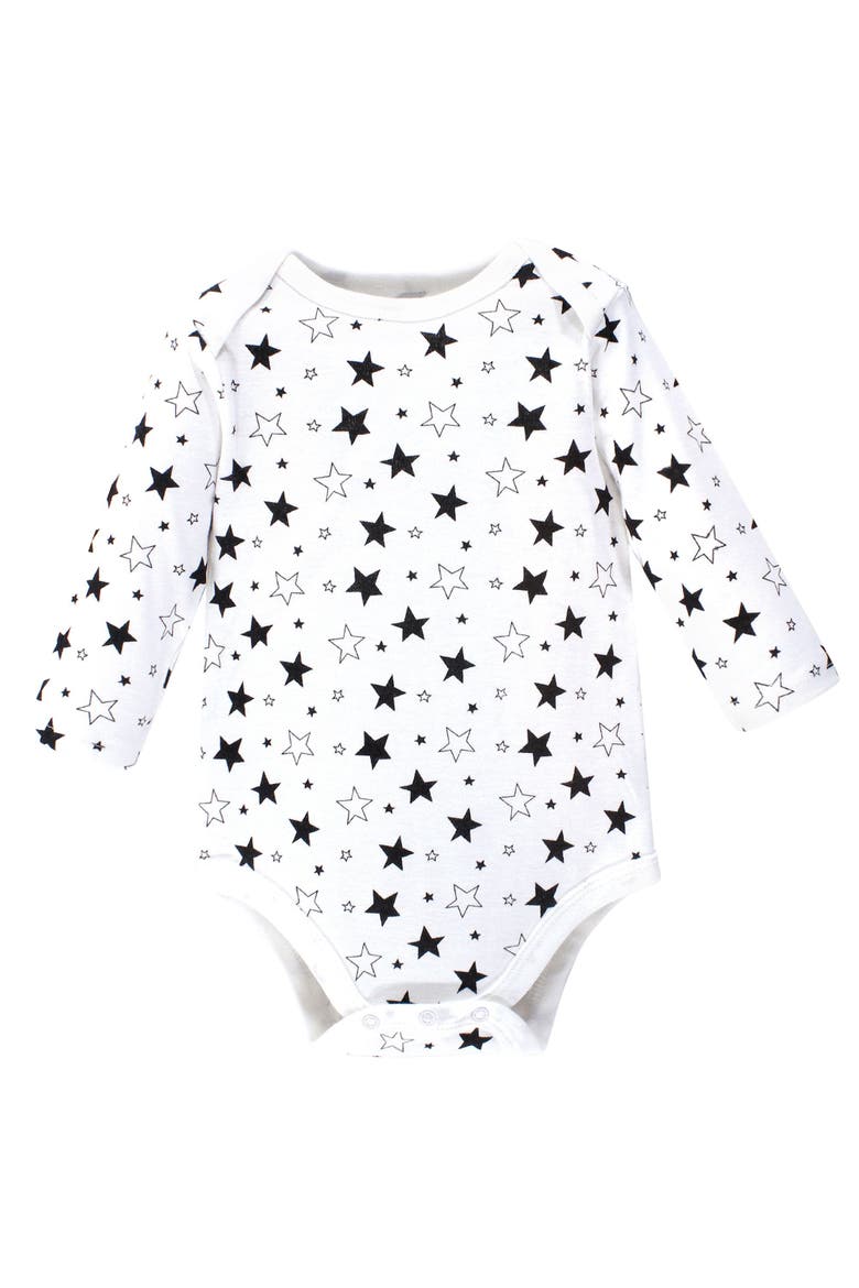 Cotton Long-sleeve Bodysuits 7-pack, Alternate, color, Moon And Back