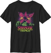Stranger Things Boy's Stranger Things Demogorgon Neon Pixel Logo Graphic T-Shirt