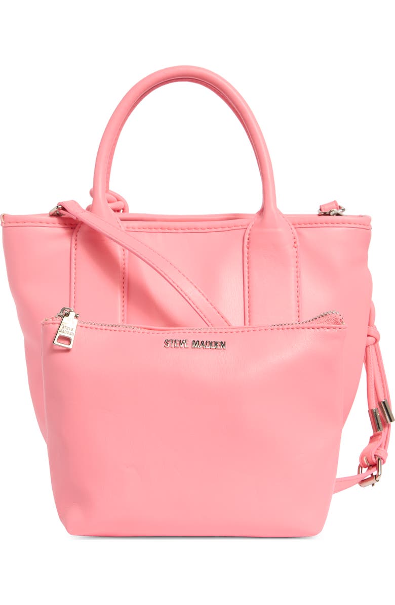 Steve Madden Bgene Woven Satchel Bag, Alternate, color, Thrift Pink