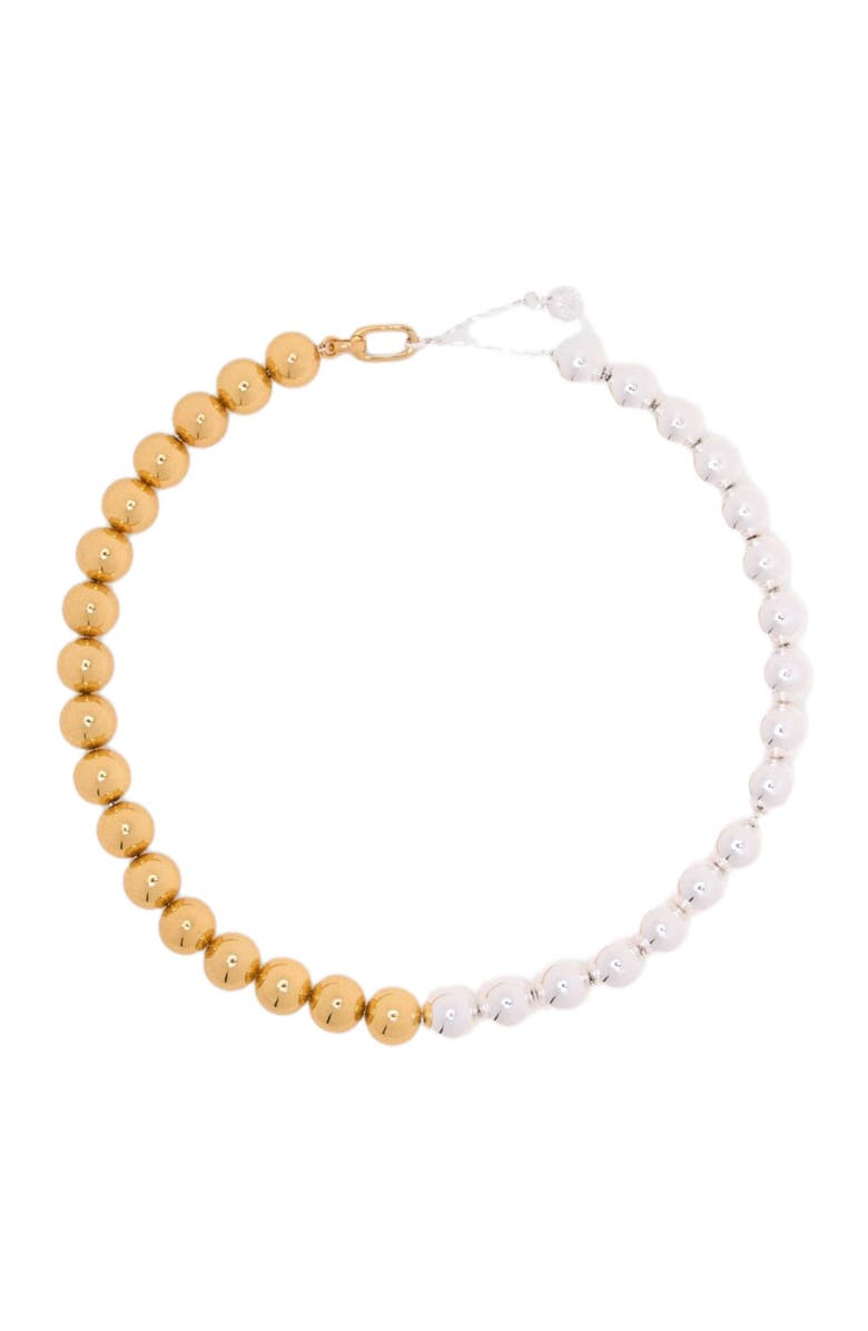 maje Two-tone pearl necklace, Main, color, Golden / Silver