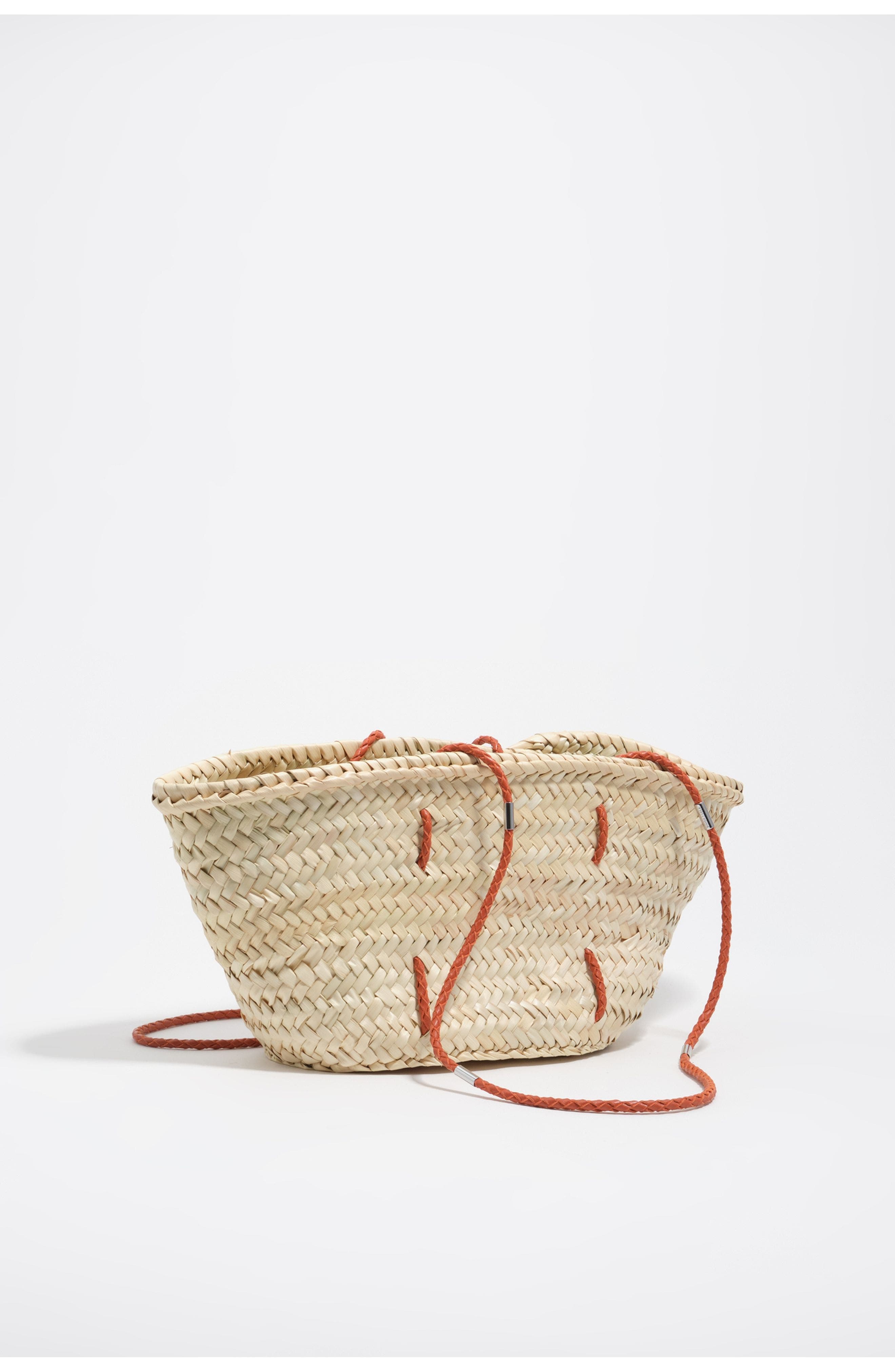 Bimba y Lola Medium Palm Basket Bag, Main, color, Natural