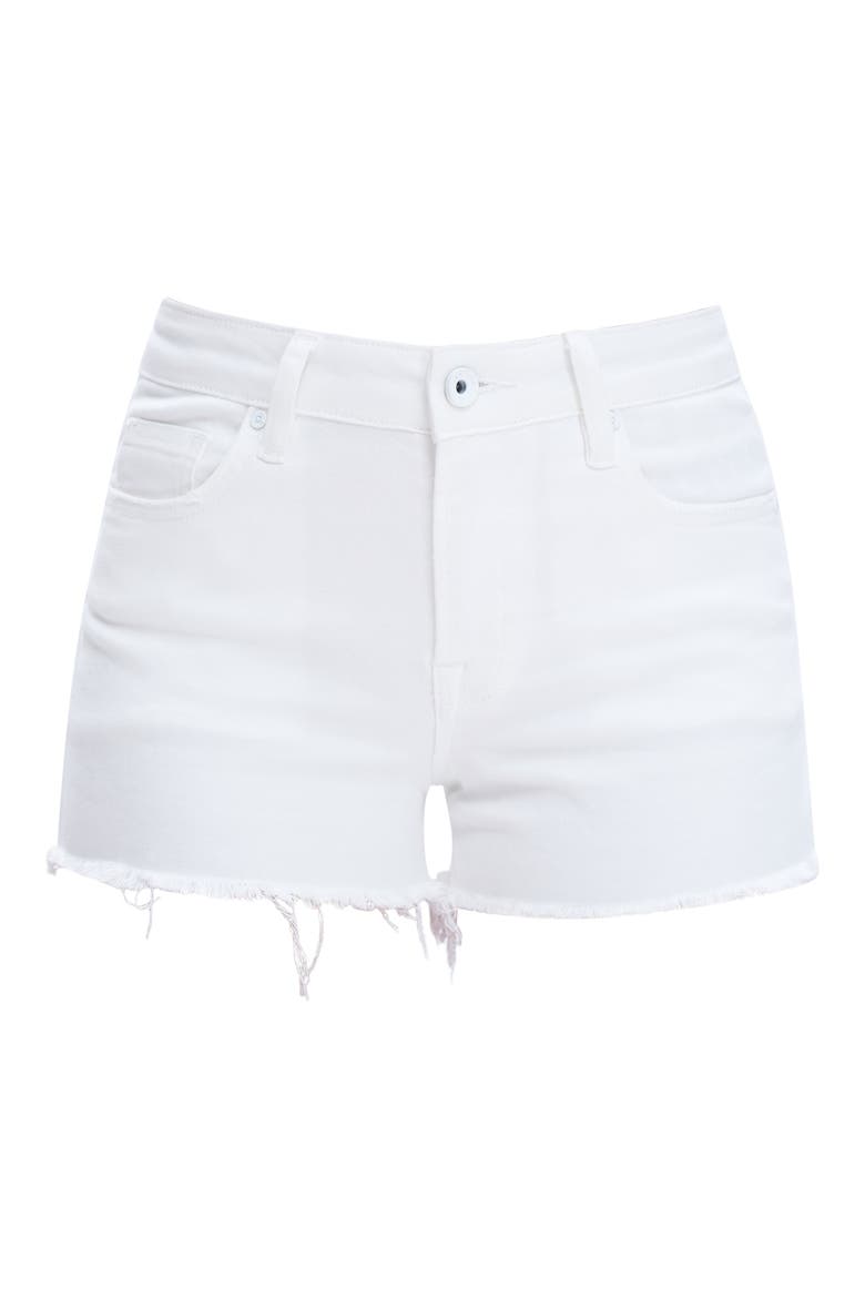 Raw Hem Denim Shorts, Alternate, color, WHITE