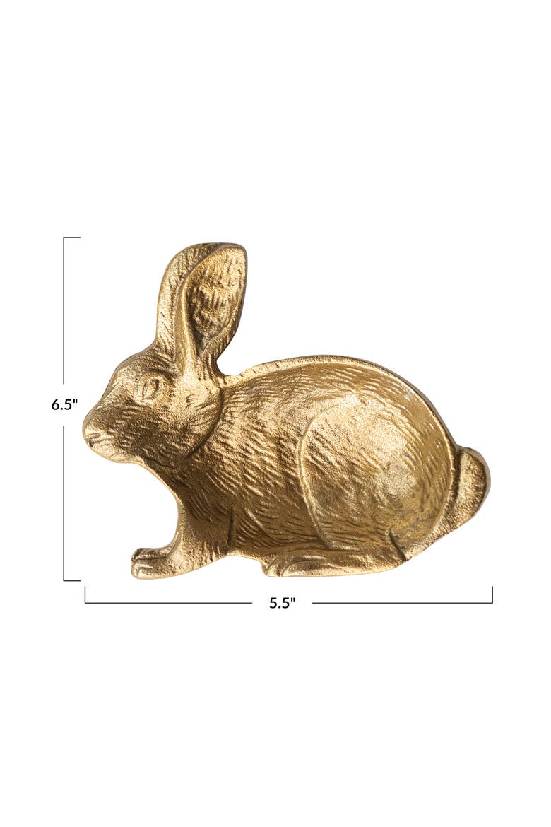 Cast Aluminum Rabbit Shaped Dish, Alternate, color, Gold