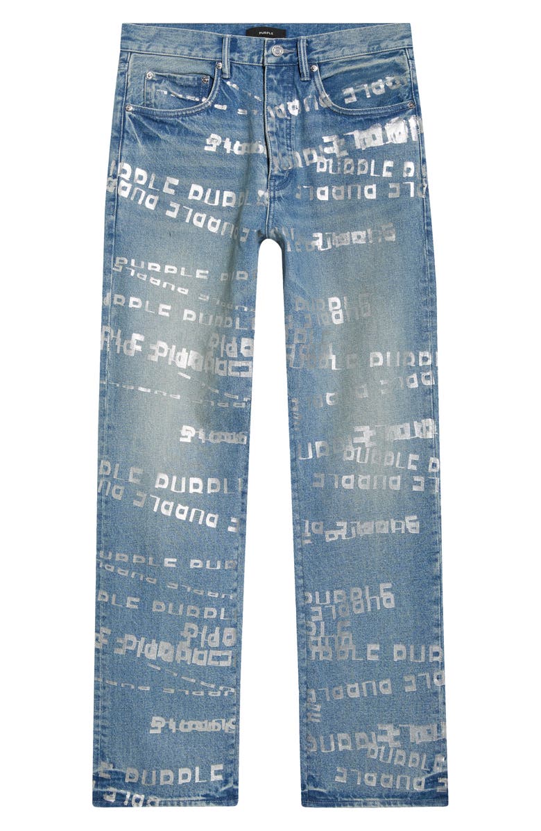 PURPLE BRAND Foiled Logo Jeans, Alternate, color, Light Indigo