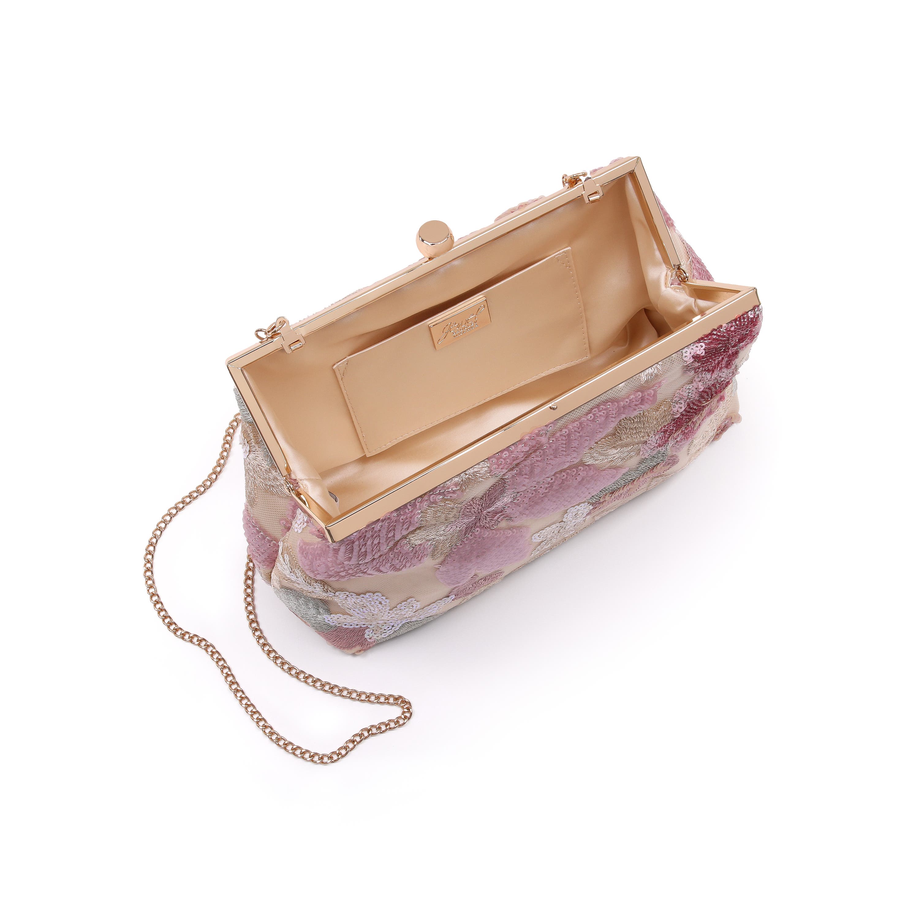 Elara Large Flora Sequin Pouch Clutch, Alternate, color, Teal