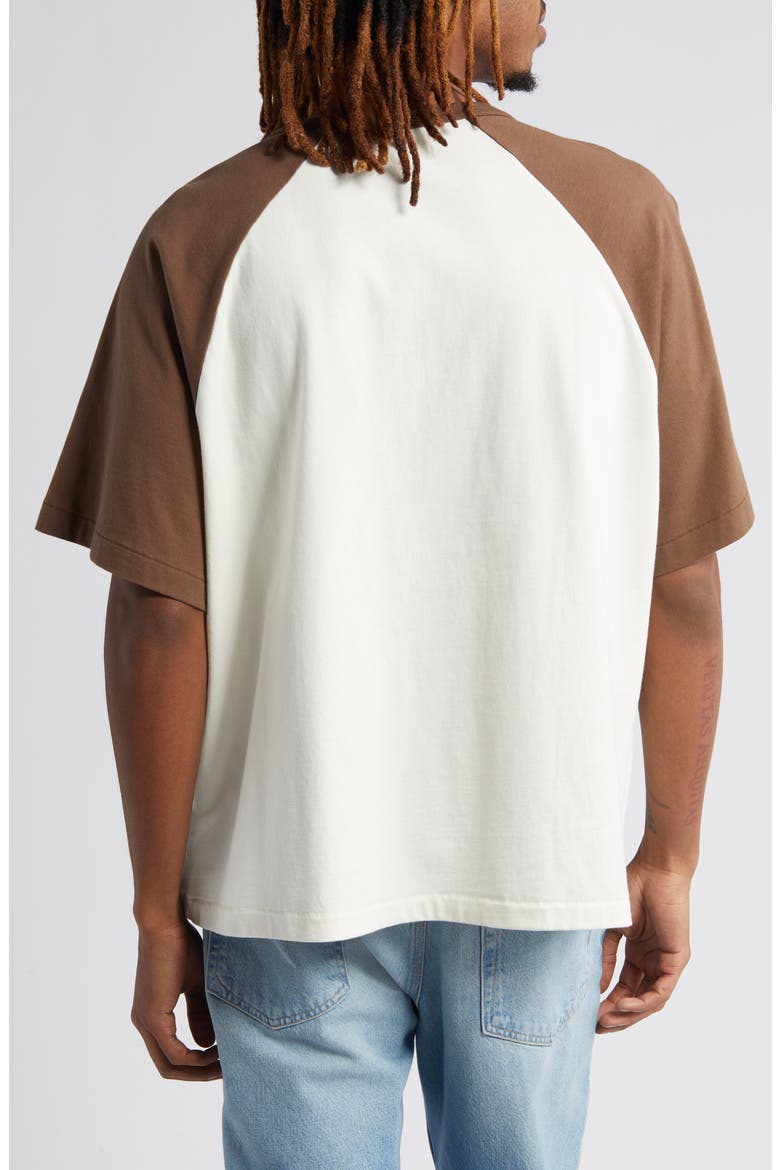 Oversize Short Sleeve Raglan T-Shirt, Alternate, color, SOIL/ OFF WHITE