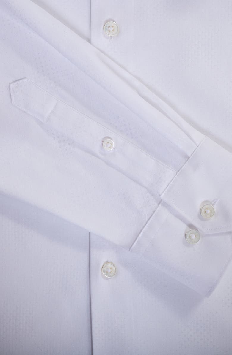 Bugatchi Axel Shaped Fit Stretch Cotton Button-Up Shirt, Alternate, color, White