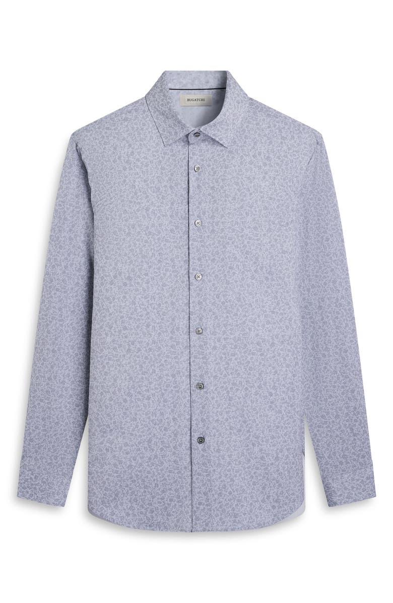 Bugatchi Jimmy OoohCotton<sup>®</sup> Floral Button-Up Shirt, Alternate, color, Platinum