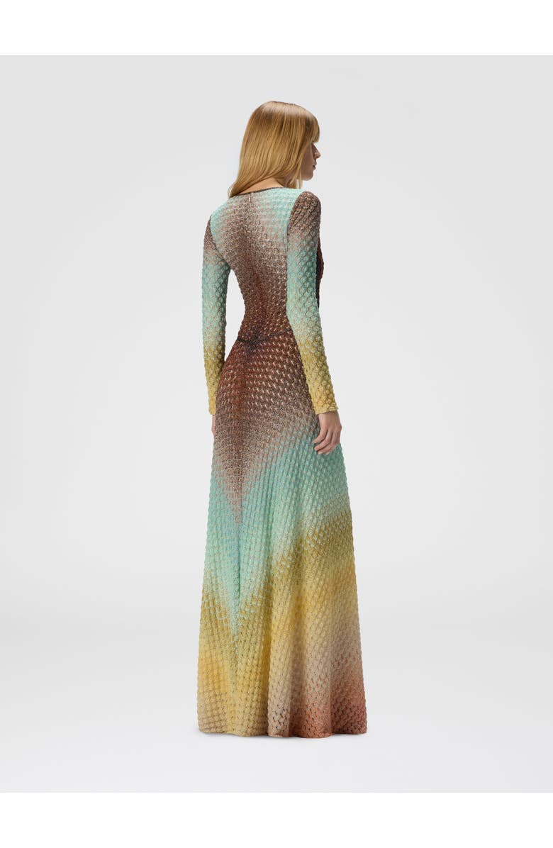 Missoni Flared Dégradé Long Dress With V-neck, Alternate, color, Multicoloured