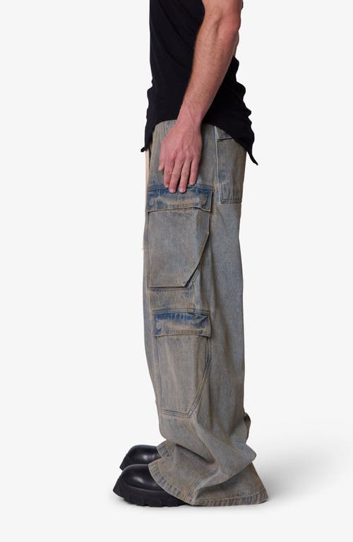 Mnml Astro Rave Oversize Double Cargo Jeans In Blue