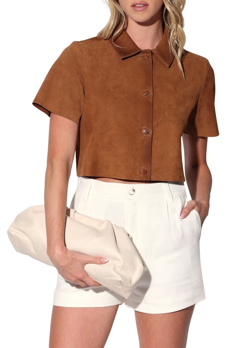 Karla Suede Top, Main, color, OAK SUEDE
