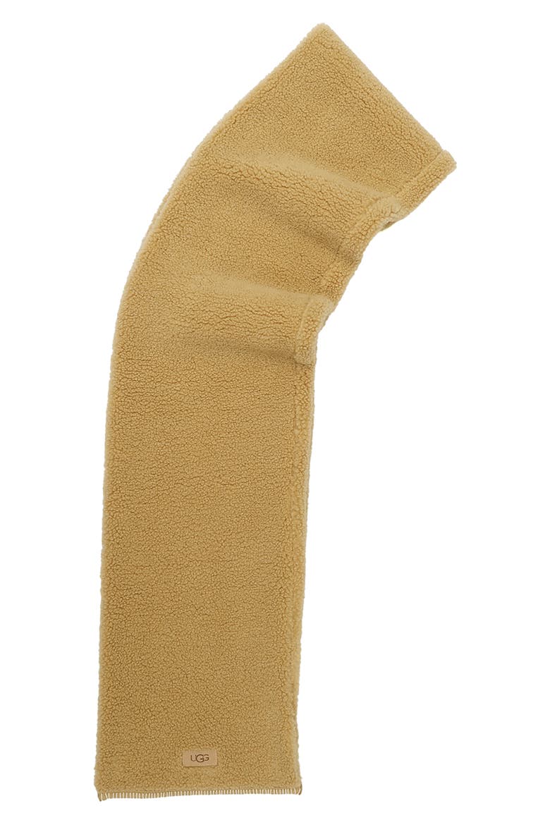 Whipstitch High Pile Fleece Scarf, Alternate, color, SAND