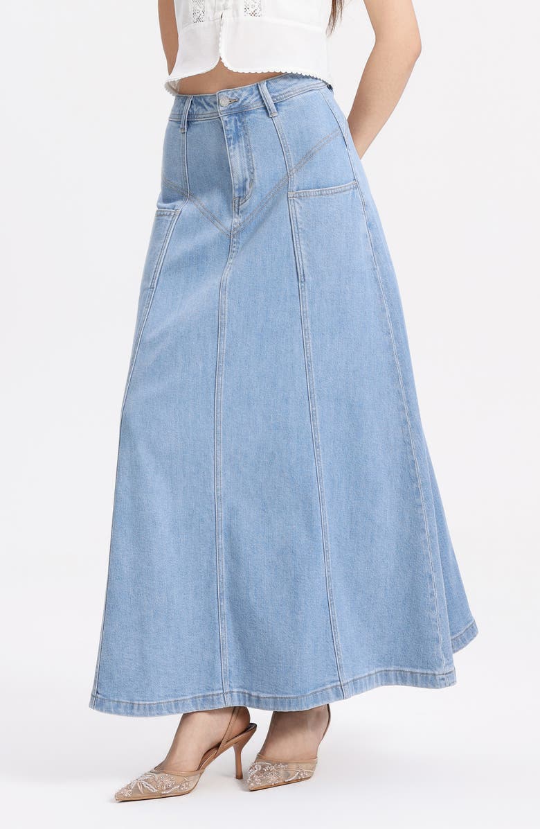 Bayeas Denim Maxi Skirt, Alternate, color, Light Blue